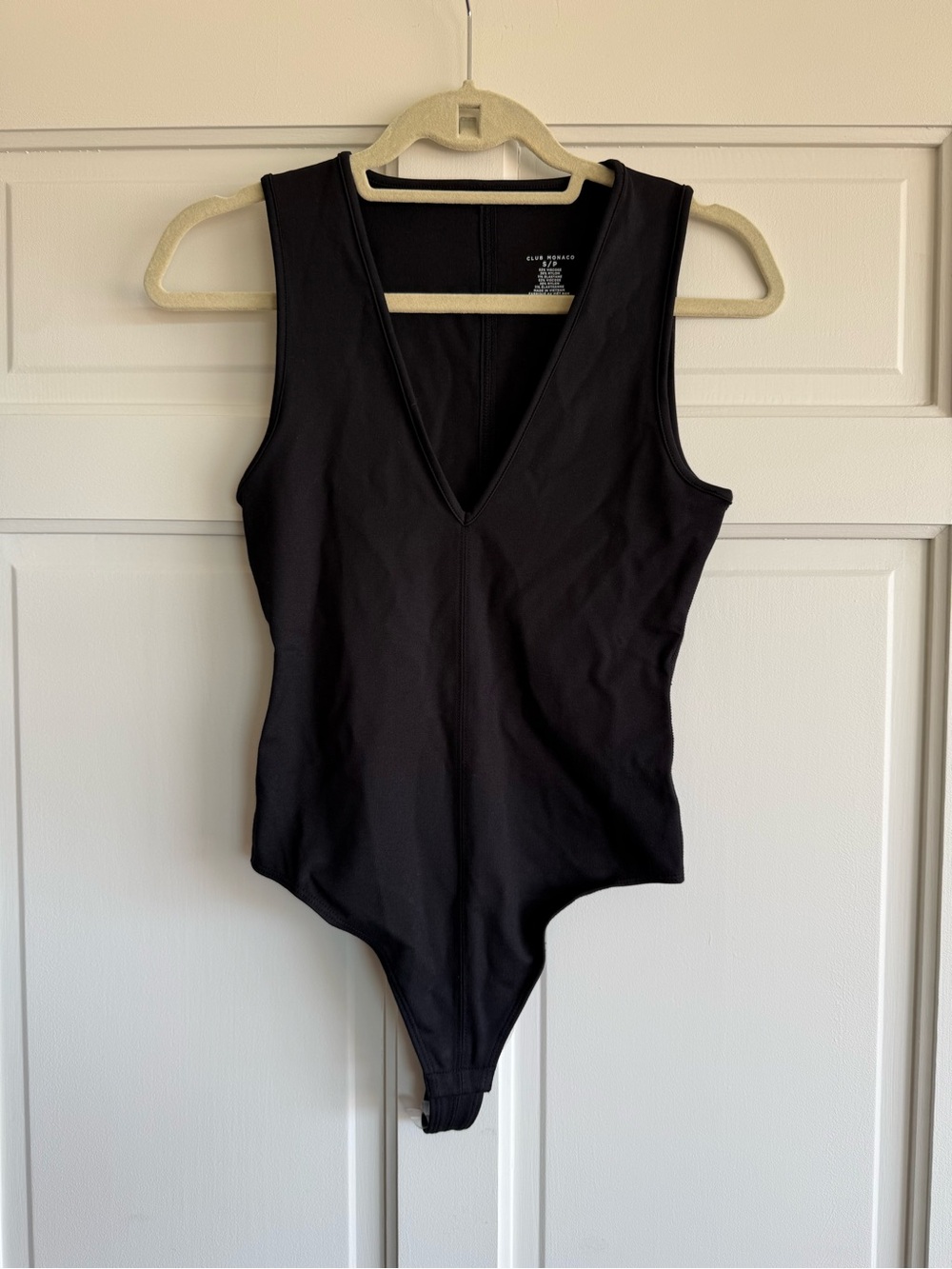 Club Monaco Black V-Neck Bodysuit